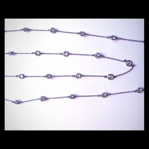 99.00 Station Necklace 36" Finest Sterling Silver